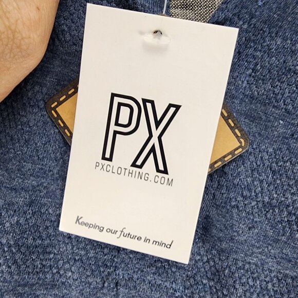 PX Shirt Mens XXL Blue Long Sleeve Pullover Button Henley *NWT* - Picture 3 of 11